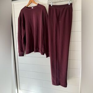 GAP BODY Soft Fleece Crewneck Sweatshirt & Drawstring Lounge Sweatpants Size XXL